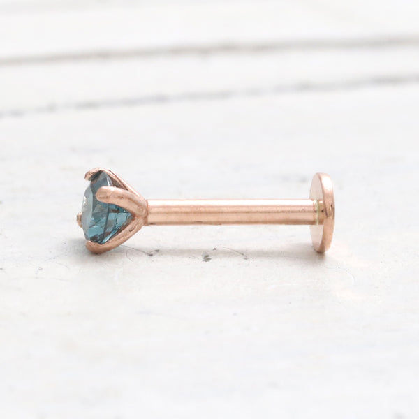 0.1ct Blue Diamond 4 Prongs Labret