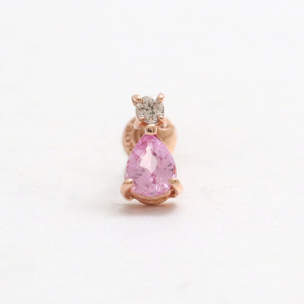 Teardrop Pink Sapphire Piercing