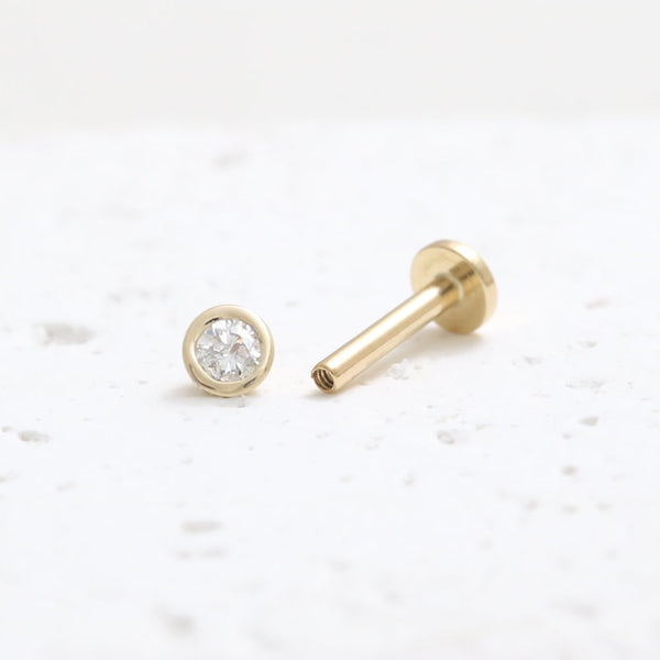 0.03ct Moissanite Bezel Labret