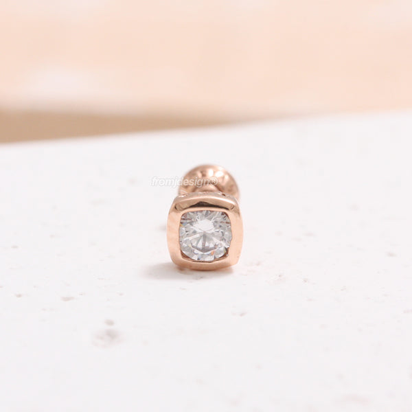 0.1ct Diamond Square Bezel Piercing