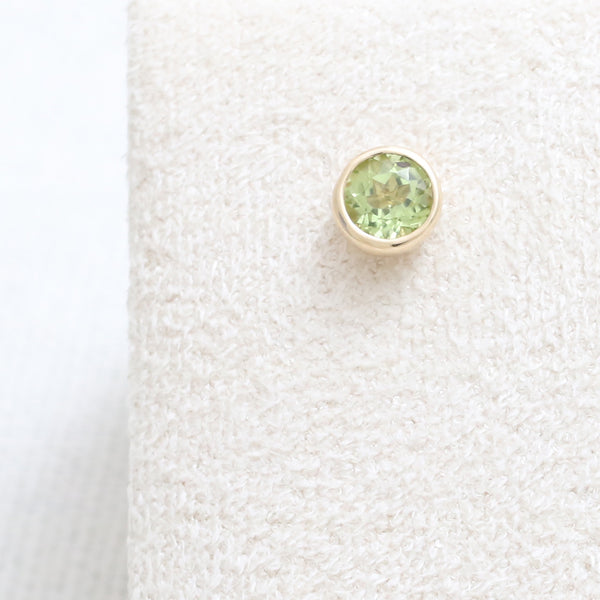 4mm Peridot Bezel Ear Piercing