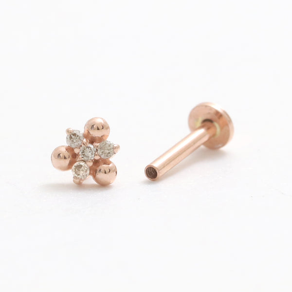 Cognac Diamond Triple Ball Labret