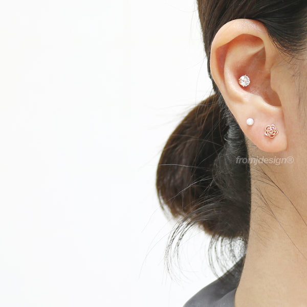 Small Rose Ear Piercing