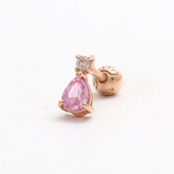 Teardrop Pink Sapphire Piercing