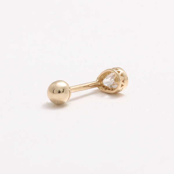 Teardrop Milgrain CZ Ear Piercing