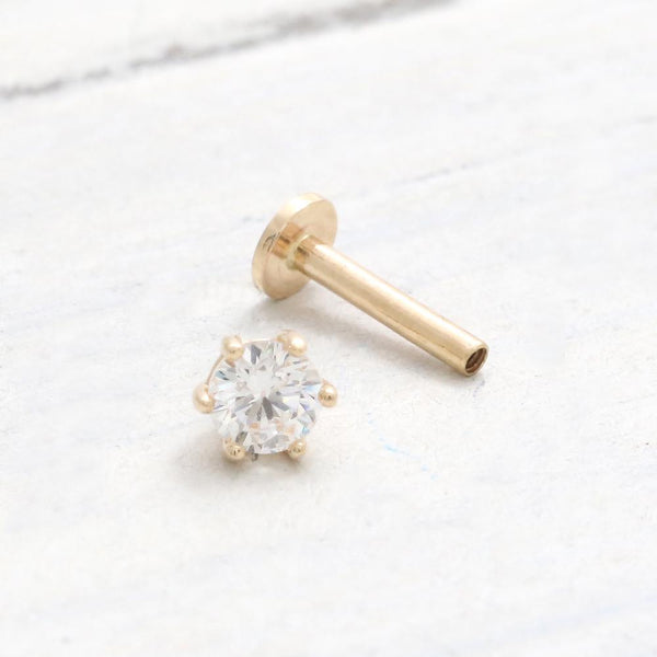 0.09ct Diamond 6 Prongs Labret