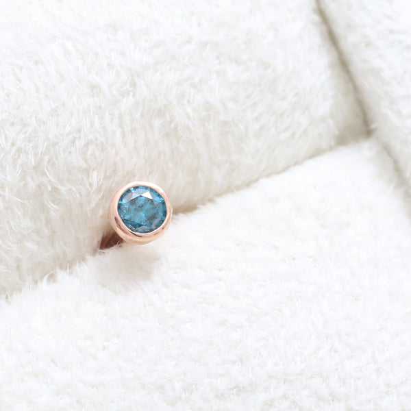 0.1ct Blue Diamond Bezel Piercing