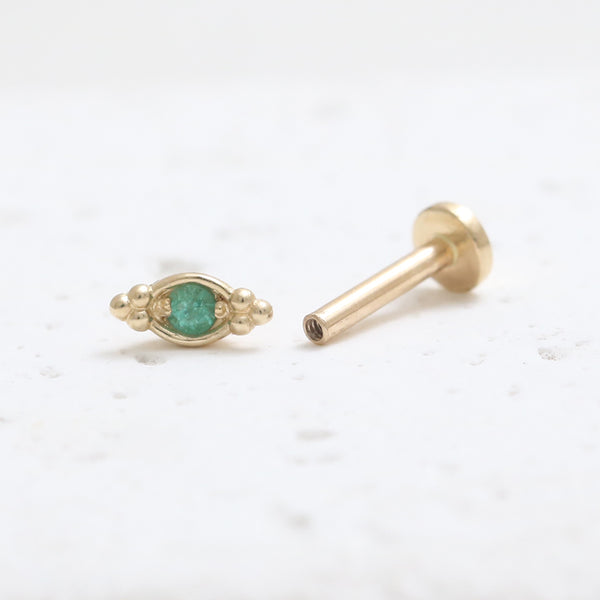 Emerald  Ball & Boat Shaped Labret
