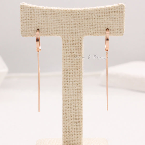 Long Stick Drop Huggie Earrings