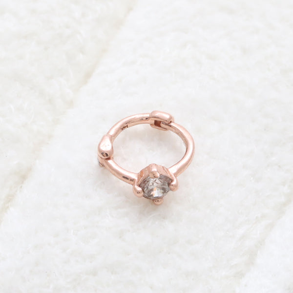 0.07ct Cognac Diamond Tiny Hoop