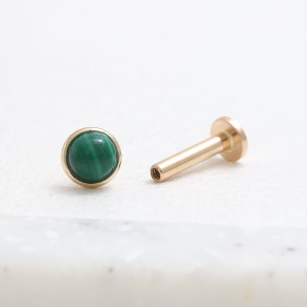 Malachite Round Internally Labret