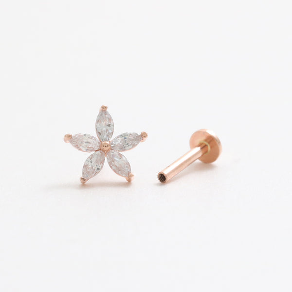 Marquis CZ Flower Labret