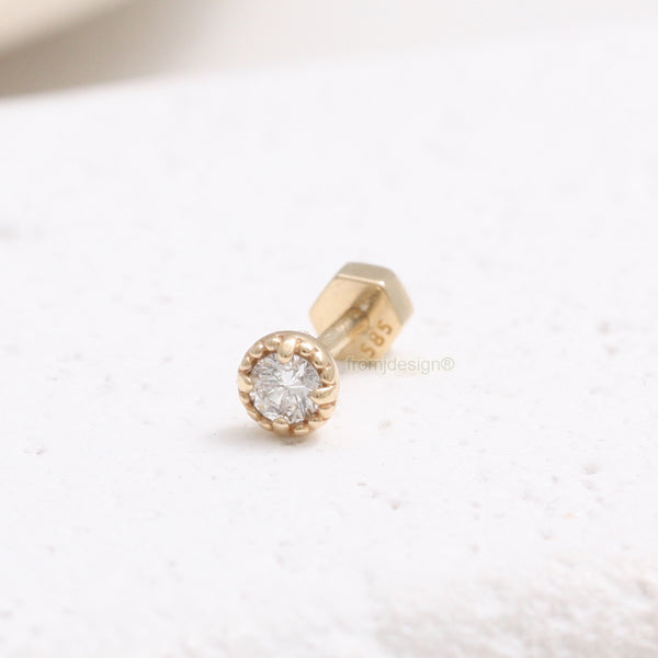 0.07ct Diamond Milgrain Bezal Piercing