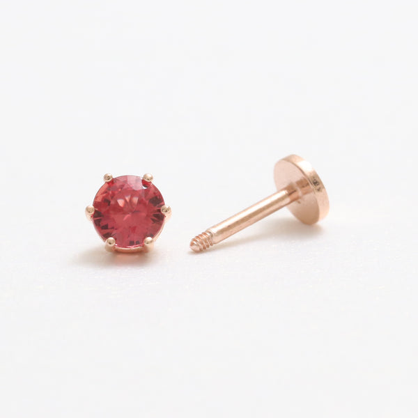 0.25ct Red Sapphire 6 Prongs Labret