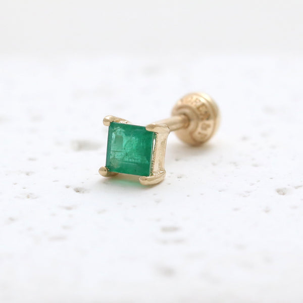 Square Cut Emerald Piercing