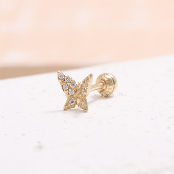 Diamond Pave Butterfly Piercing