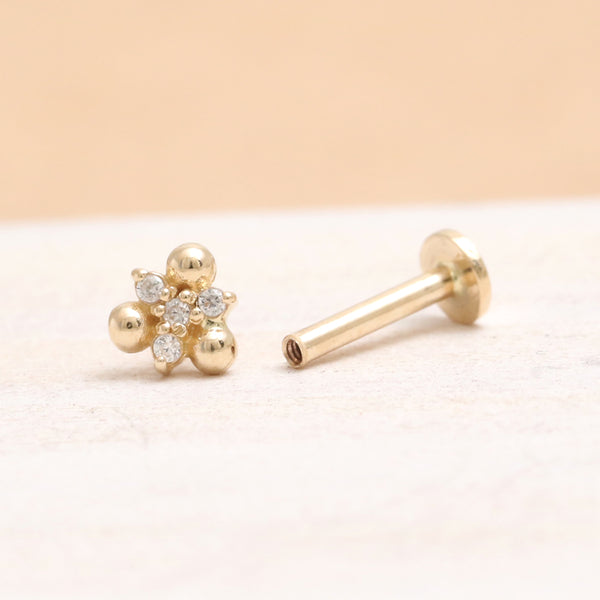 Genuine Diamond Triple Ball Labret