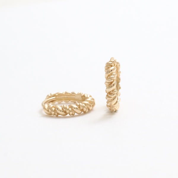 Double Twisted Rope Huggie Earrings