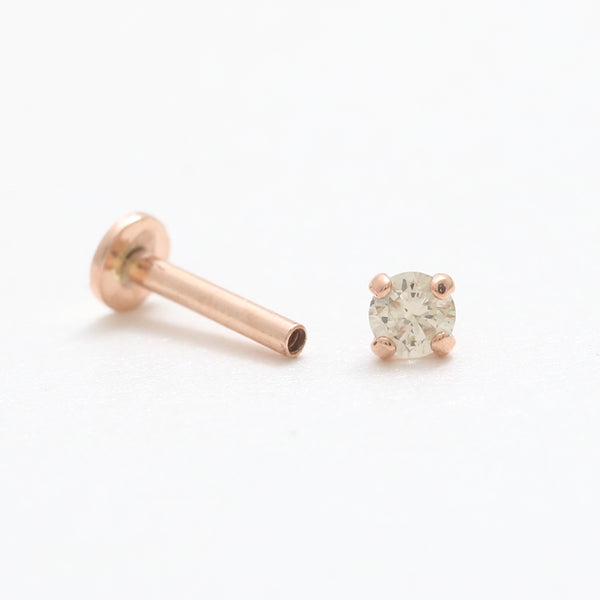 0.07ct Cognac Diamond 4 Prongs Labret