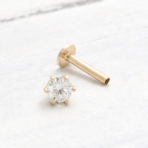 0.1ct Moissanite 6 Prongs Labret