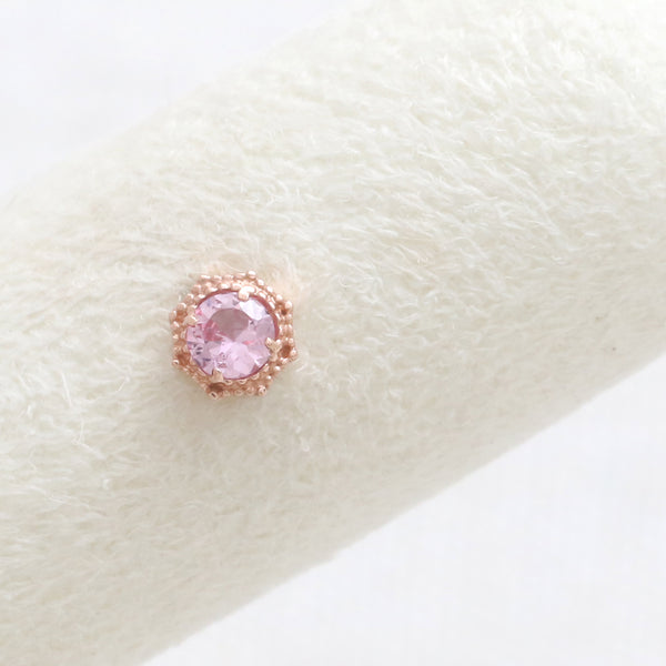 0.1ct Pink Sapphire Octagon Piercing