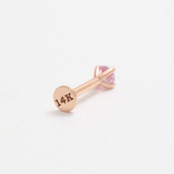 0.07ct Pink Sapphire 4 Prongs Labret