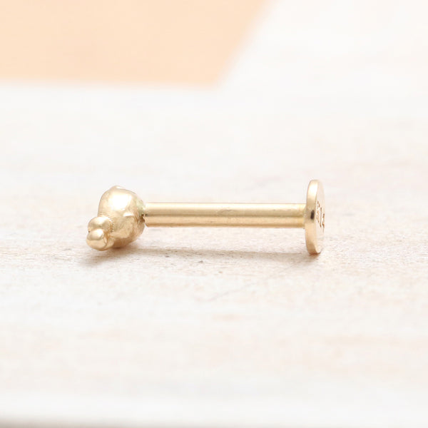 Green Diamond Ball & Boat Shaped Labret