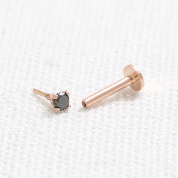 0.03ct Black Diamond 4 Prongs Labret