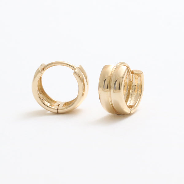 Chunky Double Line Huggie Earrings