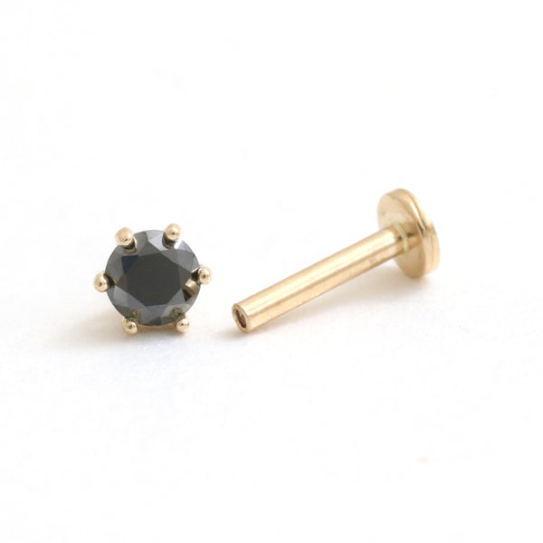 0.1ct Black Diamond 6 Prongs Labret