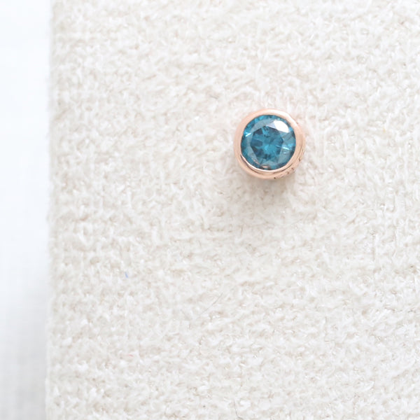 0.1ct Blue Diamond Bezel Piercing