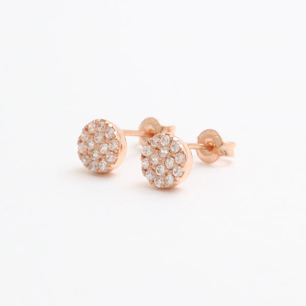 CZ Pave Small Circle Earrings
