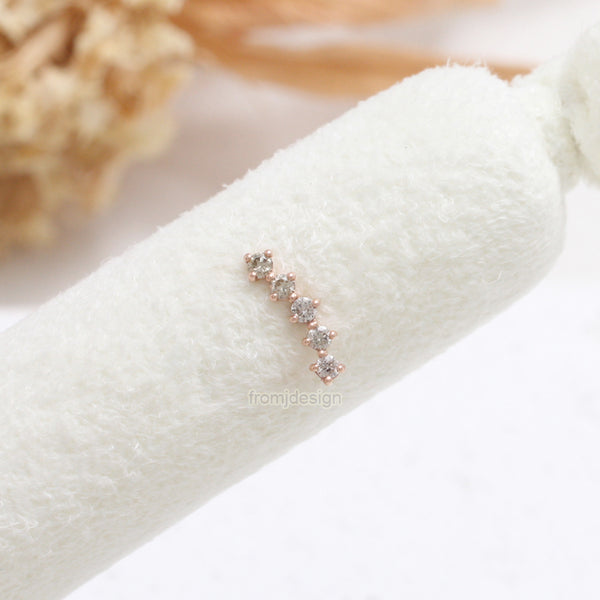 Light Brown Diamond Curved Piercing