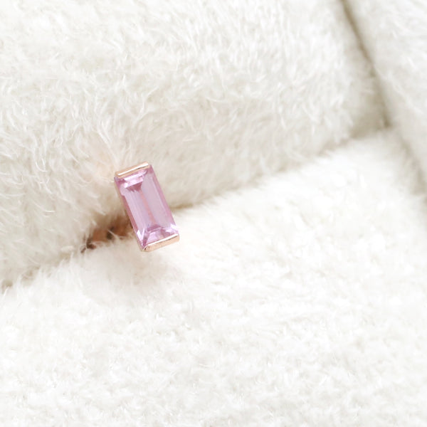 Baguette Pink Sapphire Simple Labret