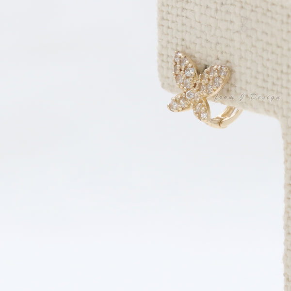 CZ Micro Pave Butterfly Earring