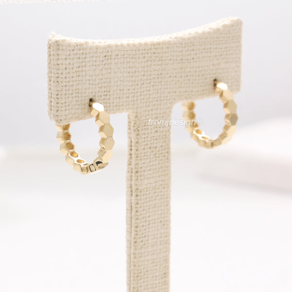 Hexagon Huggie Earrings