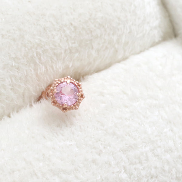 0.1ct Pink Sapphire Octagon Piercing