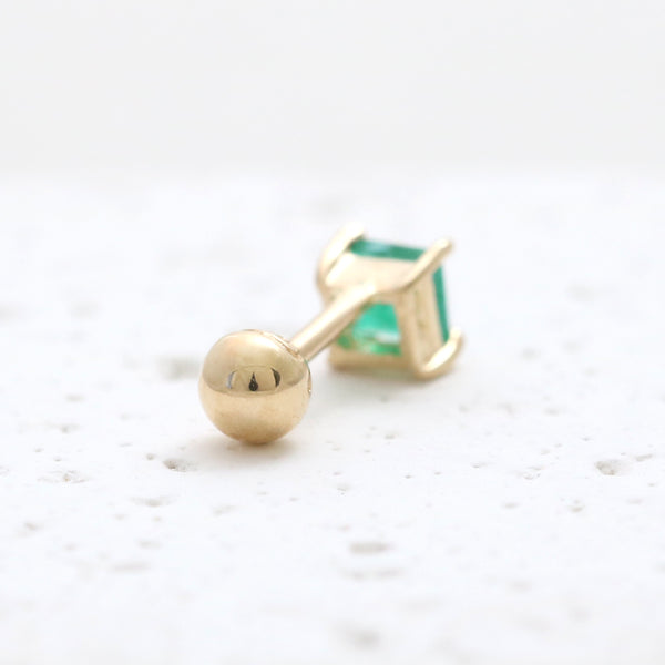 Square Cut Emerald Piercing