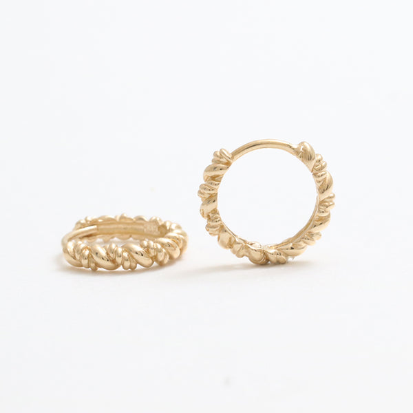 Double Twisted Rope Huggie Earrings