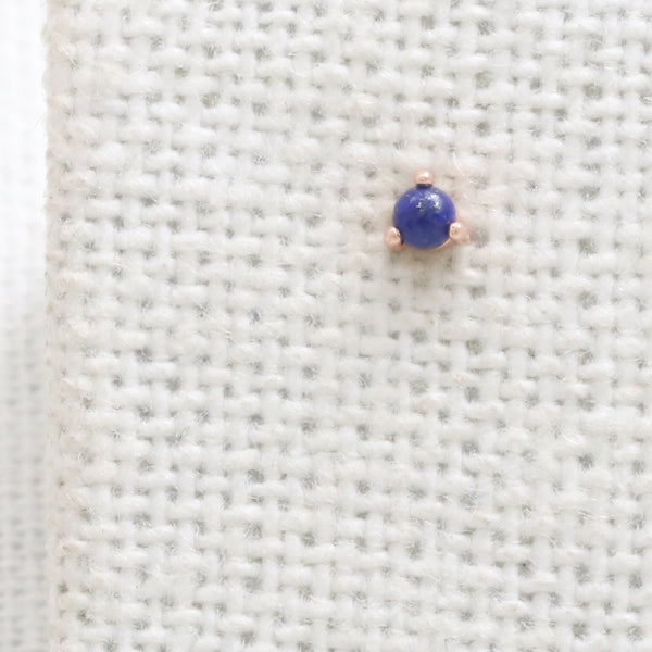 Tiny Lapis Lazuli 3 Prongs Piercing