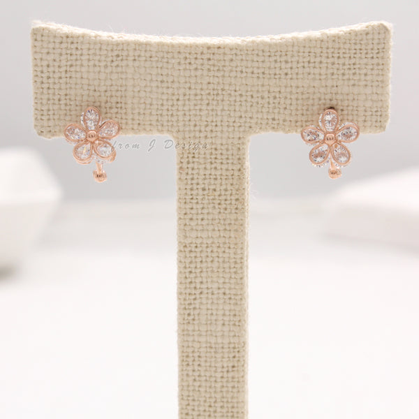 CZ Daisy Huggie Earrings