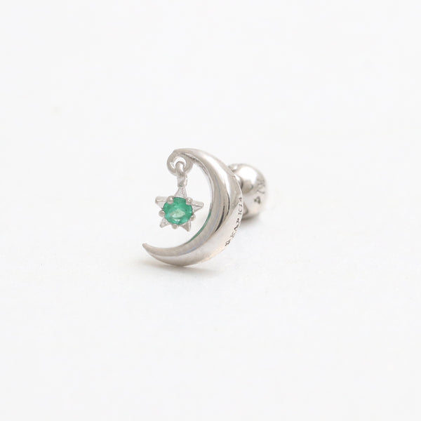 Crescent & Emerald Star Piercing