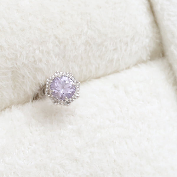 0.1ct Lavender Sapphire Octagon Piercing