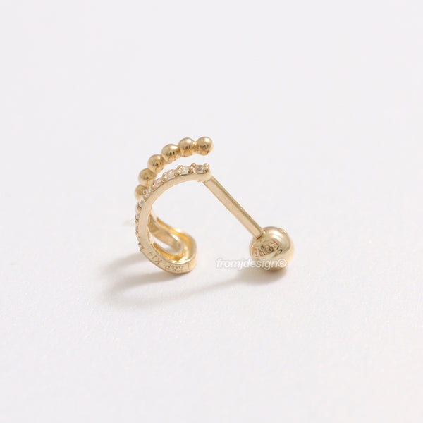 CZ Pave & Tiny Ball Hoop Piercing