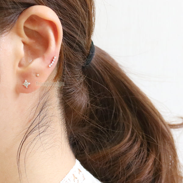 Gray Diamond Curved Piercing