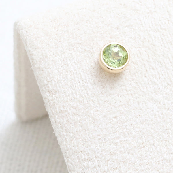 4mm Peridot Bezel Ear Piercing