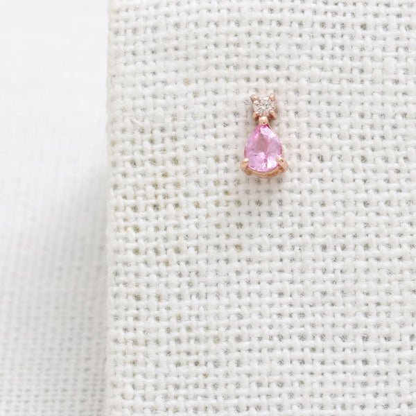 Teardrop Pink Sapphire Piercing