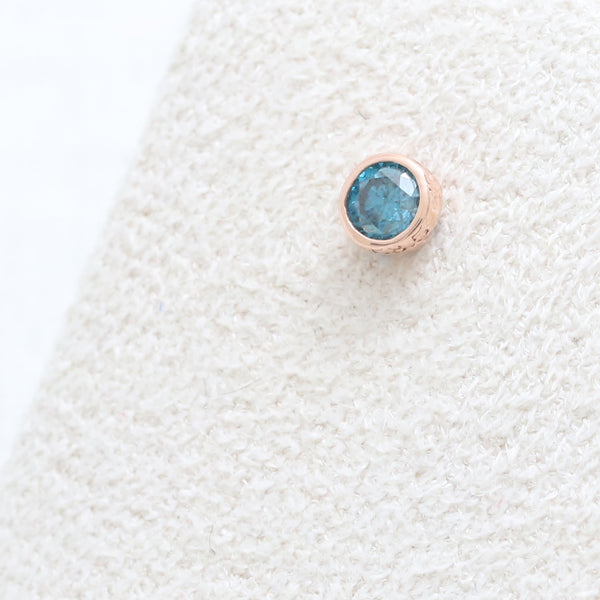 0.1ct Blue Diamond Bezel Piercing