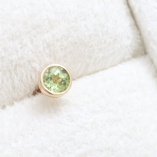 4mm Peridot Bezel Ear Piercing