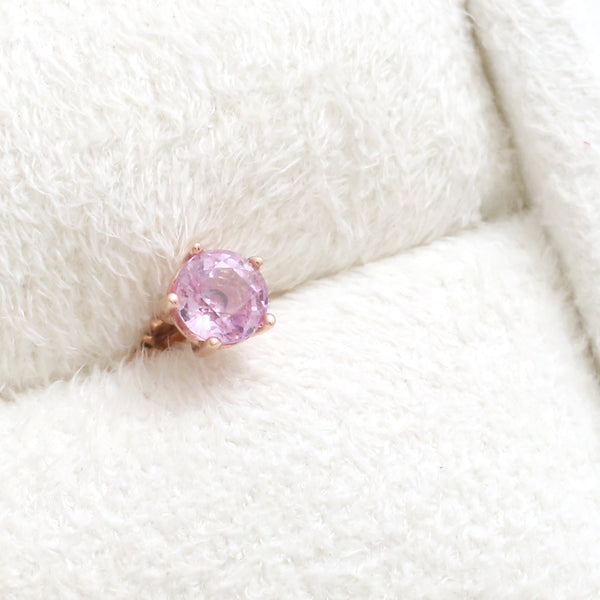 4mm Pink Sapphire 5 Prongs Labret